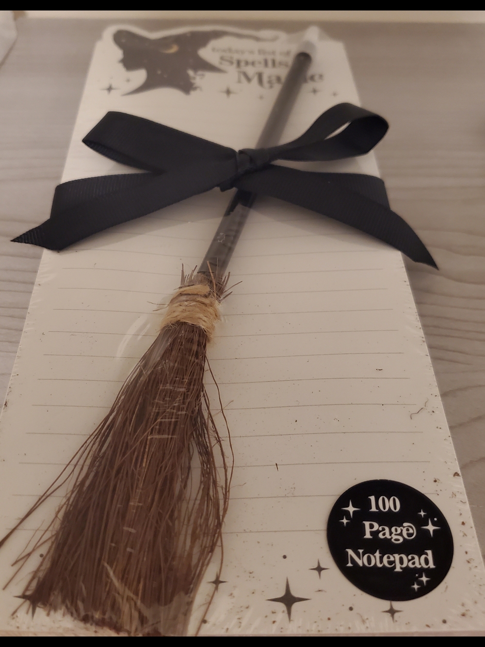 Eccolo White Notebook with Black Ribbon